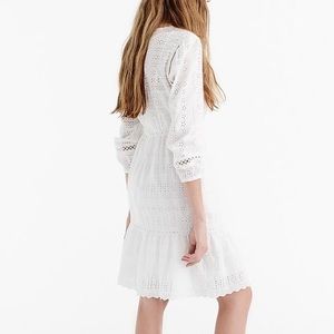 Jcrew eyelet flutter-hem dress